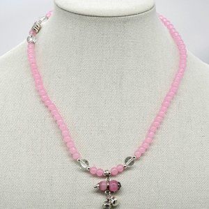 Necklace and or bracelet. Pink with bead charms.